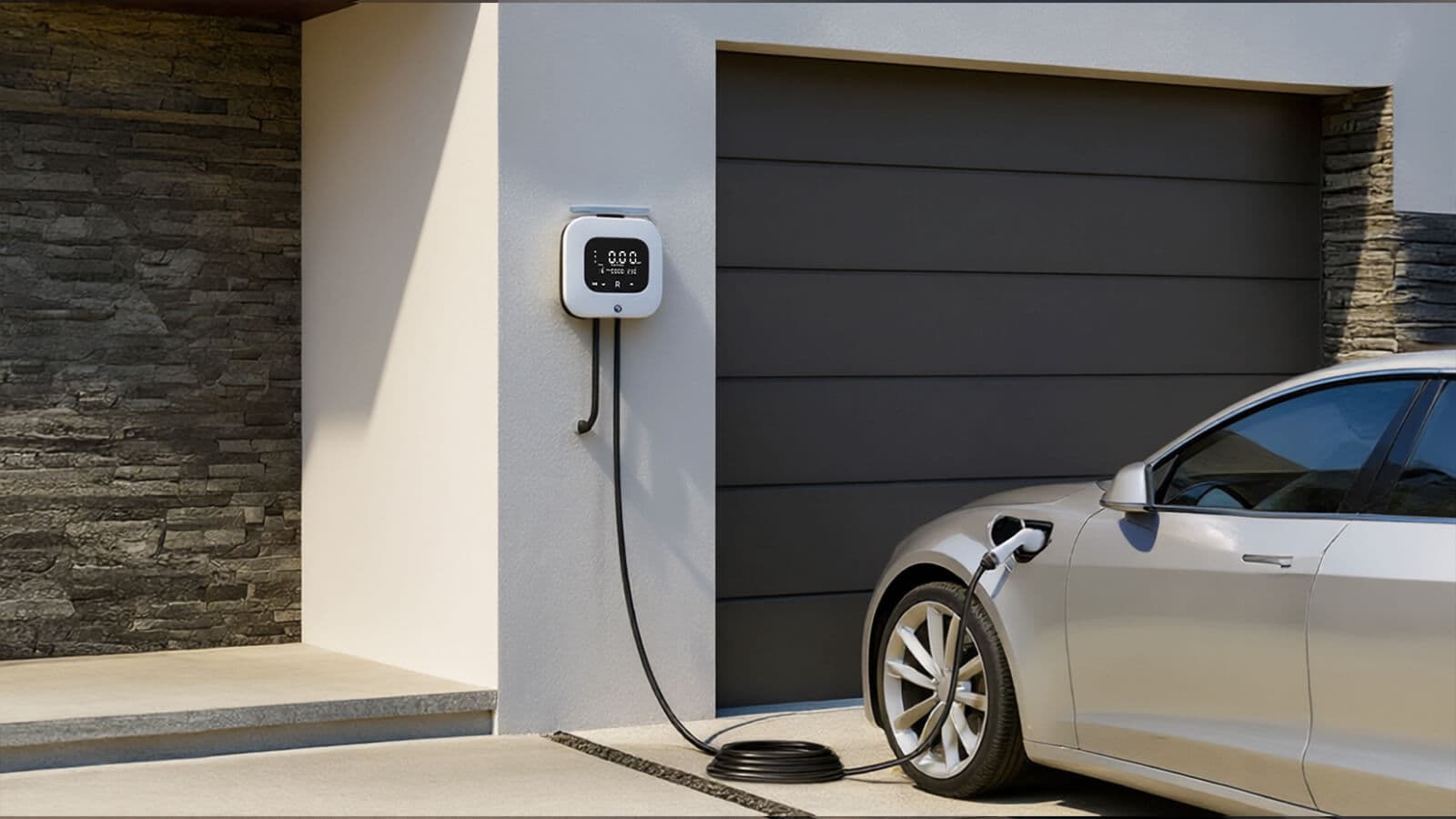 Rheidon WB500 wallbox nainštalovaný na stene