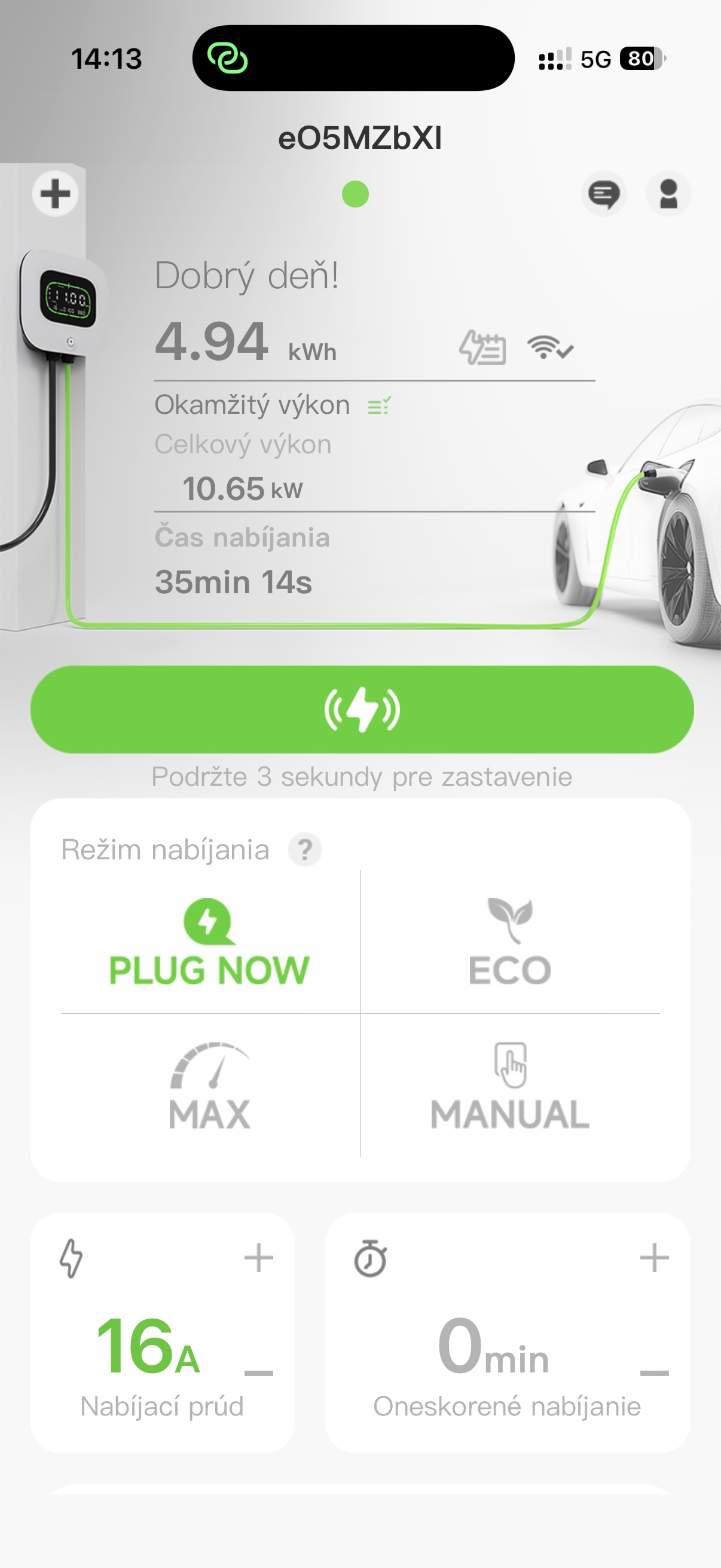Rheidon+ App - Hlavná obrazovka